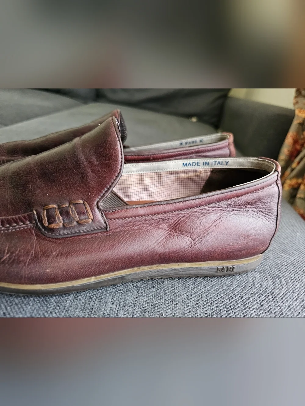 Fabi loafers made in Italy Burgundy Leather Slip-On Loafers